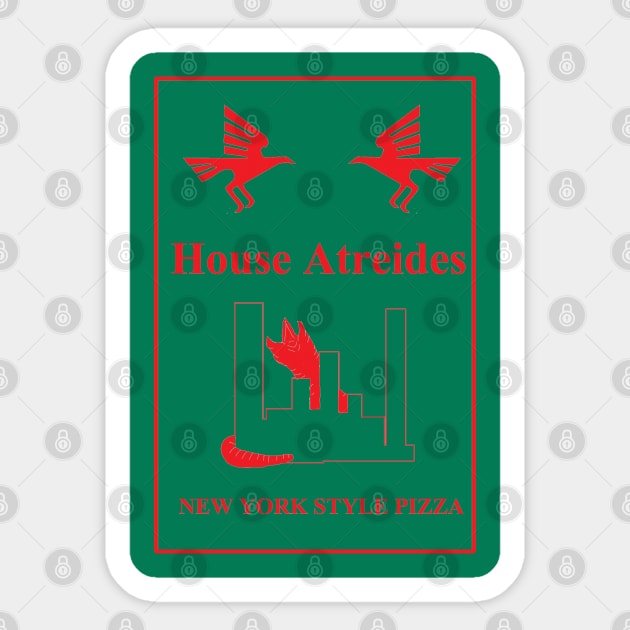 House Atreides new york style pizza Sticker by BoredisSam